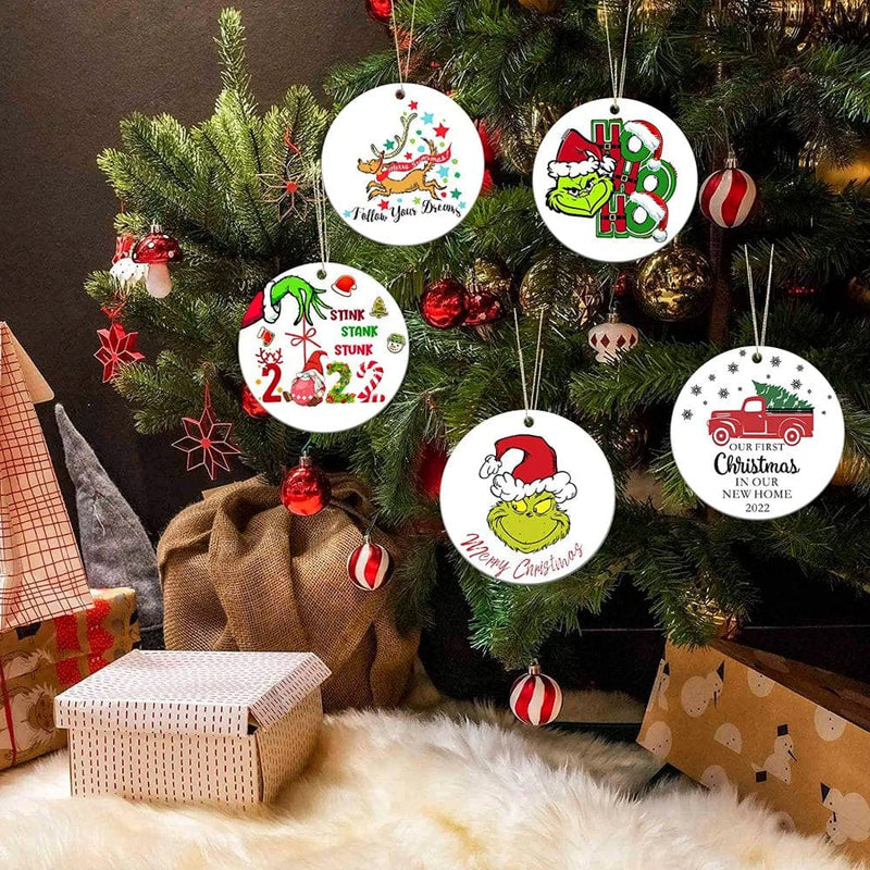 Christmas Ornaments-Reindeer Christmas Tree Decorations, Wishes Gift for Christmas Party, Double-Sided Personalized Christmas Ornaments 2022  SESIIduo   