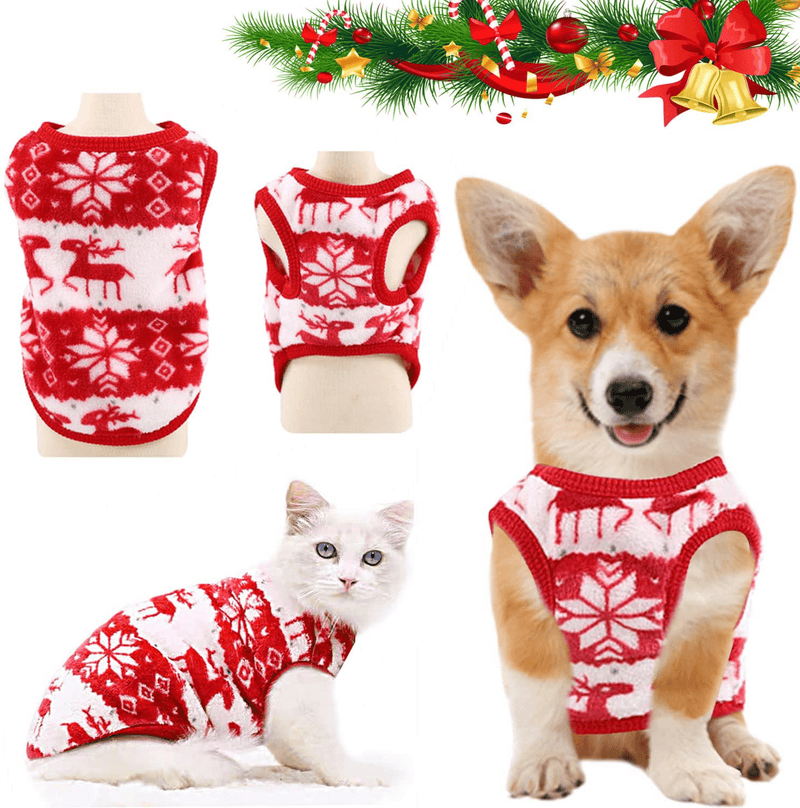 Christmas Pet Costume, Reindeer Snowflake Christmas Pet Dog Shirt for Small Dogs and Cat