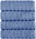 Classic Turkish Towels Luxury Ribbed Bath Towels - Soft Thick Jacquard Woven 2 Piece Bath Set Made with 100% Turkish Cotton (Spa Blue, 27x54 Bath Towels)