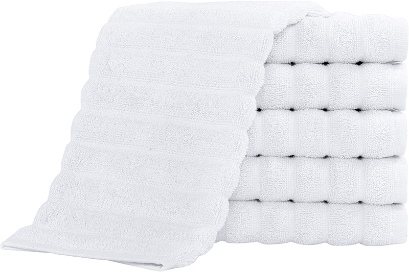 Classic Turkish Towels Luxury Ribbed Bath Towels - Soft Thick Jacquard Woven 2 Piece Bath Set Made with 100% Turkish Cotton (Spa Blue, 27x54 Bath Towels) Home & Garden > Linens & Bedding > Towels Classic Turkish Towels White 6-Piece Washcloth Set 