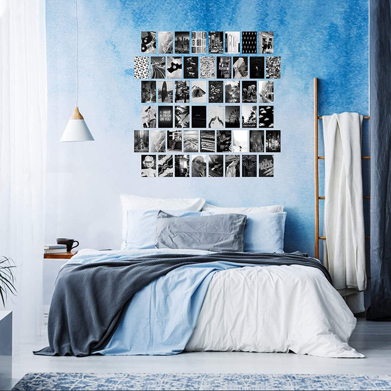 CY2SIDE 50PCS Black White Aesthetic Picture for Wall Collage, 50 Set 4X6 Inch, Chic Collage Print Kit, Room Decor for Girls, Vintage Wall Art Prints for Room, Dorm Photo Display, VSCO Posters for Bar Home & Garden > Decor > Artwork > Posters, Prints, & Visual Artwork CY2SIDE   