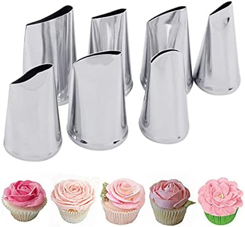 5 Pieces Rose Flower Piping Tips Set Cake Decorating Tips Icing Piping Nozzles Set Cupcake Decorating Kit Cupcake Pastry Tool