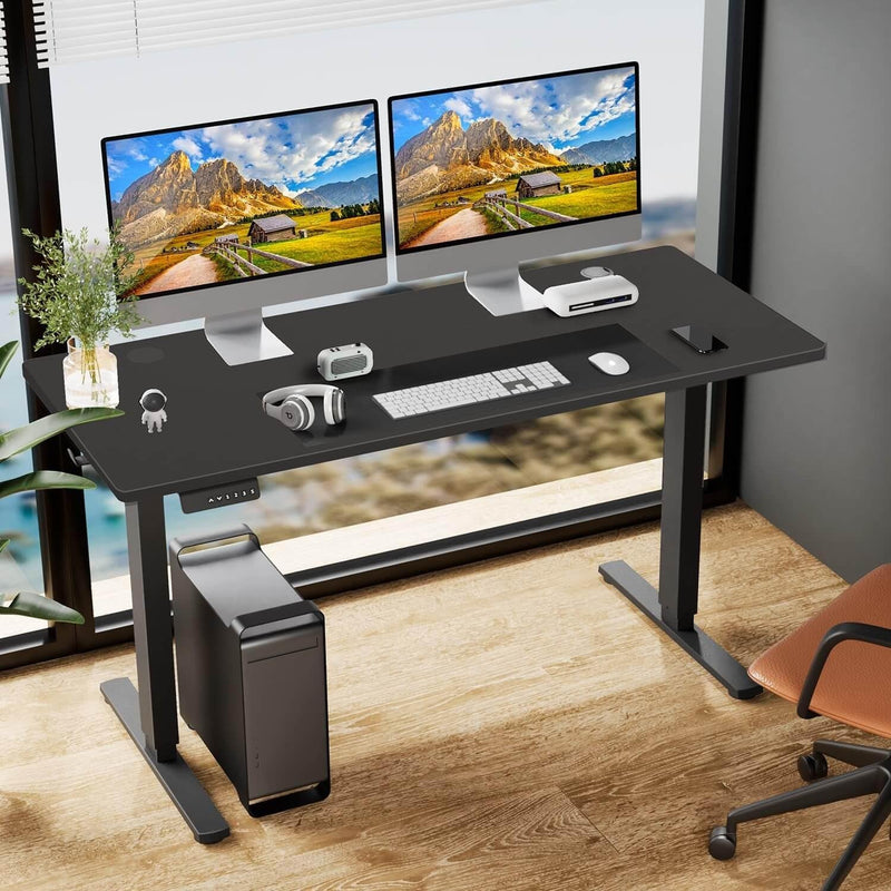 Electric Height Adjustable Standing Desk 40X24 Inches Sit Stand Desk Home Office Desk,Work from Home Desk,Rising Desks for Home Office,Black