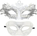 Awlsyj Couples Masquerade Mask Metal Roman Venetian Halloween Mardi Gras Costumes Party Ball Prom Mask