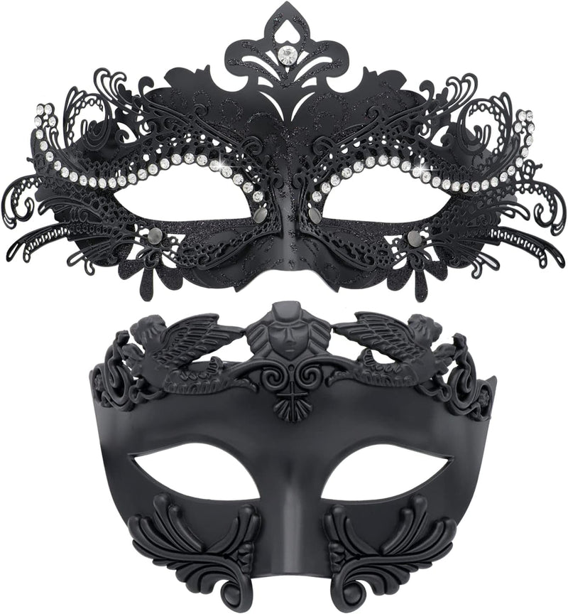 Couple Masquerade Metal Mask Roman Greek Man Mask Venetian Halloween Costume Ball Mask Mardi Gras Mask Cosplay Party Mask