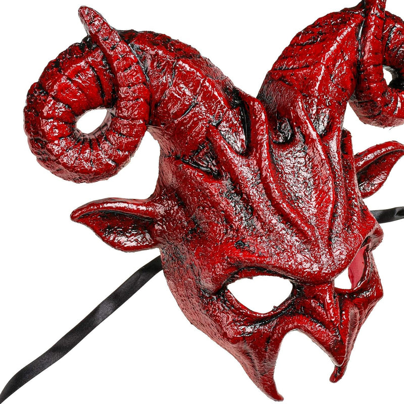 Black Ram Krampus Horns Masquerade Mask Halloween Costume for Adult