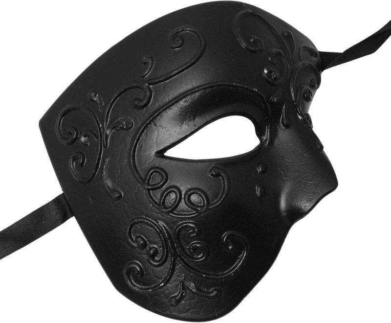 Fancy Ball Prom Black Phantom of the Opera Venetian Half Face Mardi Gras Masquerade Mask, Carnival Costume Masquerade Party Mask Cosplay Phantom of the Opera