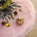 36 Inch Wool Fur Christmas Tree Skirt Thick Plush White and Brown Tree Skirt Christmas Tree Decoration for Xmas Home Party Holiday Decor