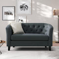 50 Inches Loveseat, Small Couch for Small Spaces, Mini Sofa with Button Tufted Décor for Bedroom, Love Seats Furniture, Living Room, Bedroom, Apartment, Dorm, Dark Gray