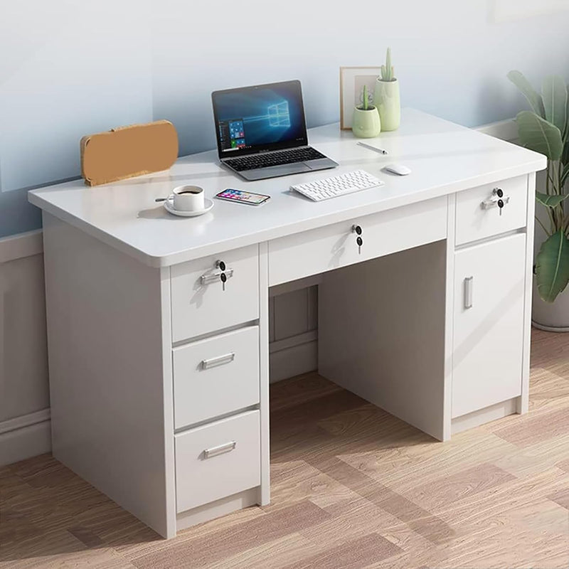 Bureau d'écriture à domicile avec tiroirs, bureau d'ordinateur en bois, bureau de coiffeuse, table d'étude avec rangement, poste de travail moderne, petit bureau pour chambre à coucher, salon (47,2" LX 23,6" WX 29,5" H, marron foncé)