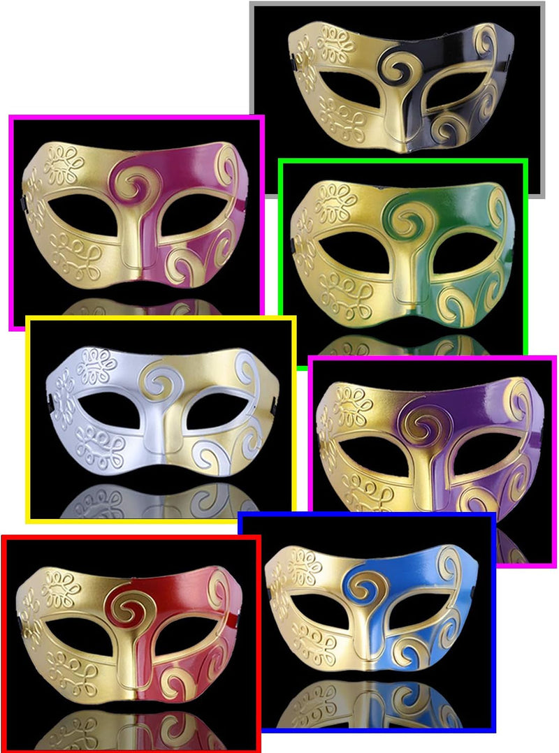 14 Pieces Masquerade Masks, Messar Half Face Mardi Gras Masquerade Mask Venetian Masks Set for Carnival Prom Ball Fancy Dress Party Supplies Costume Accessory (Set 2)