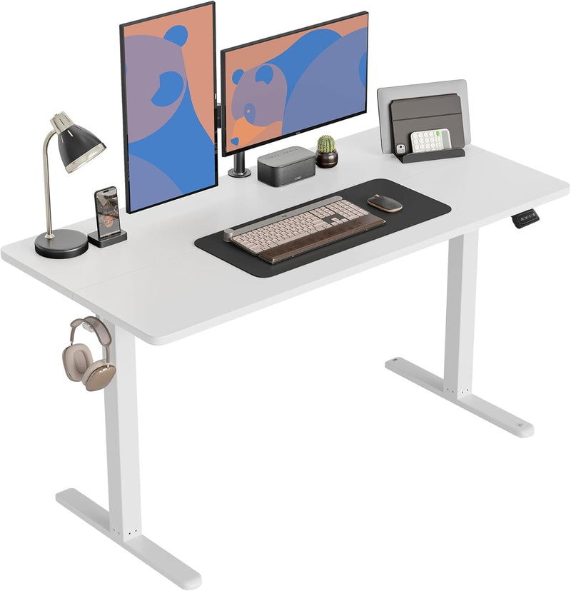 Cubicubi Electric Standing Desk, 55 X 24 Inches Height Adjustable Sit Stand Desk, Ergonomic Home Office Computer Workstation, Rusticbrown