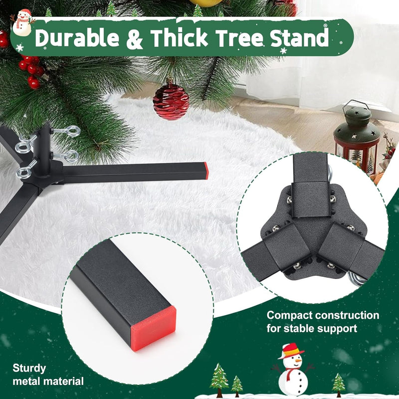 Christmas Tree Stand, Metal Christmas Tree Base for 4-8 FT Artificial Christmas Trees, Fits Tree Poles up to 1.2 Inches (Black)