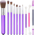 10 Pieces Cake Baking Brushes Food Paint Brush for Chocolate Sugar Cookie Decoration Brushes Set Cookie Decorating Supplies with Fondant and Gum Paste Tool (Purple)