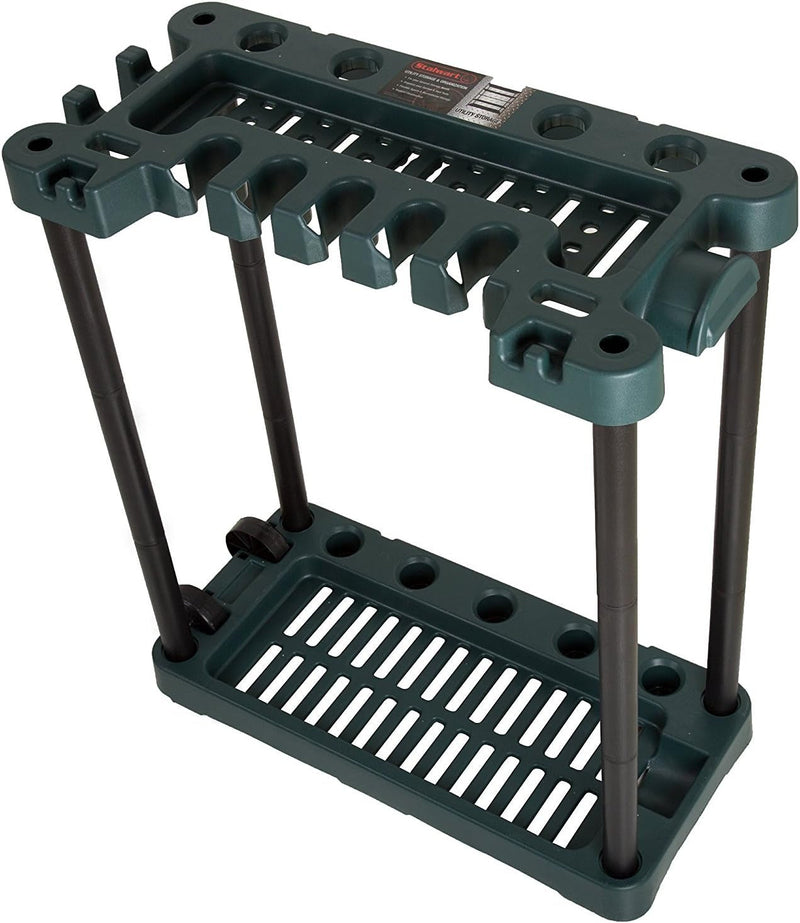 Garden Tool Organizer - 23-Inch Utility Rack Holds up to 30 Yard Tools to Maximize Floor Space - Garage Storage and Organizers by Stalwart (Green)