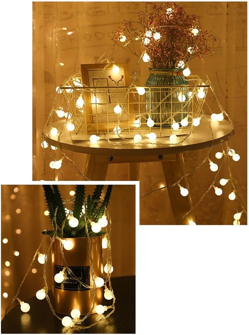 Globe String Lights 20Ft 40 LED USB Powered Warm White Fairy Lights for Birthday Party Wedding Christmas and Home Decoration.