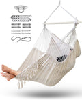 Hammock Chair Swing Indoor Hammock for Bedroom - Max 500 Lbs－Steel Spreader Bar with Anti-Slip Rings-Indoor&Outdoor