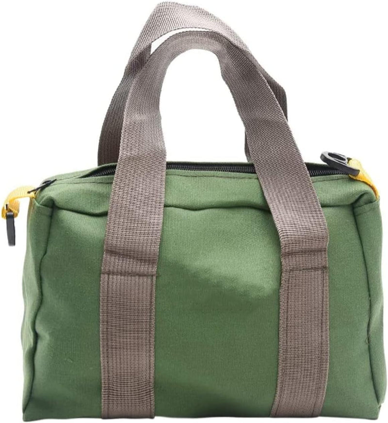 BLIRITEL 12 Inch Wide Mouth Tool Bag, Heavy Duty Canvas Tool Storage Bag, Large Capacity Handbag, Multi-Function Tool Organizer Tote Bag for Storage Wrenches Pliers (Green - 12 Inch)