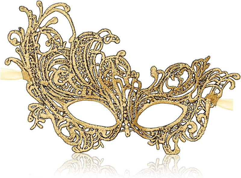 Erythem Masquerade Mask for Women, Venetian Lace Masquerade Mask for Halloween Mardi Gras Costume Party, Fit for Adult