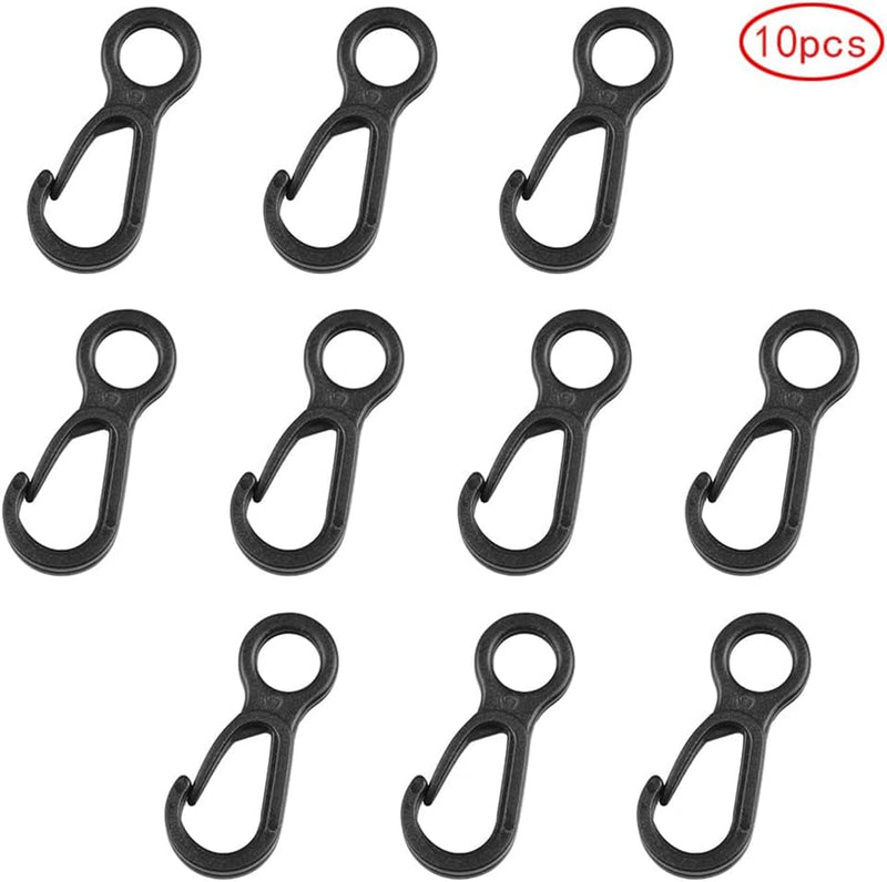 10Pcs Snap Clip Hook Camping Carabiner Buckle Outdoor Tent Accessories Multifunction Snap Hook Camping Equipment Tent Buckle Clips Tent Hooks for Lights Hanging to Canopy Heavy Duty