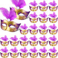 24 Pieces Mini Masks Masquerade Mini Mask Small Masquerade Mask Cake Toppers Decorative Mini Mask Mardi Gras Party Decor