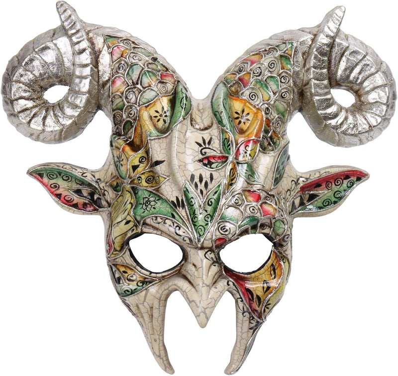 Black Ram Krampus Horns Masquerade Mask Halloween Costume for Adult