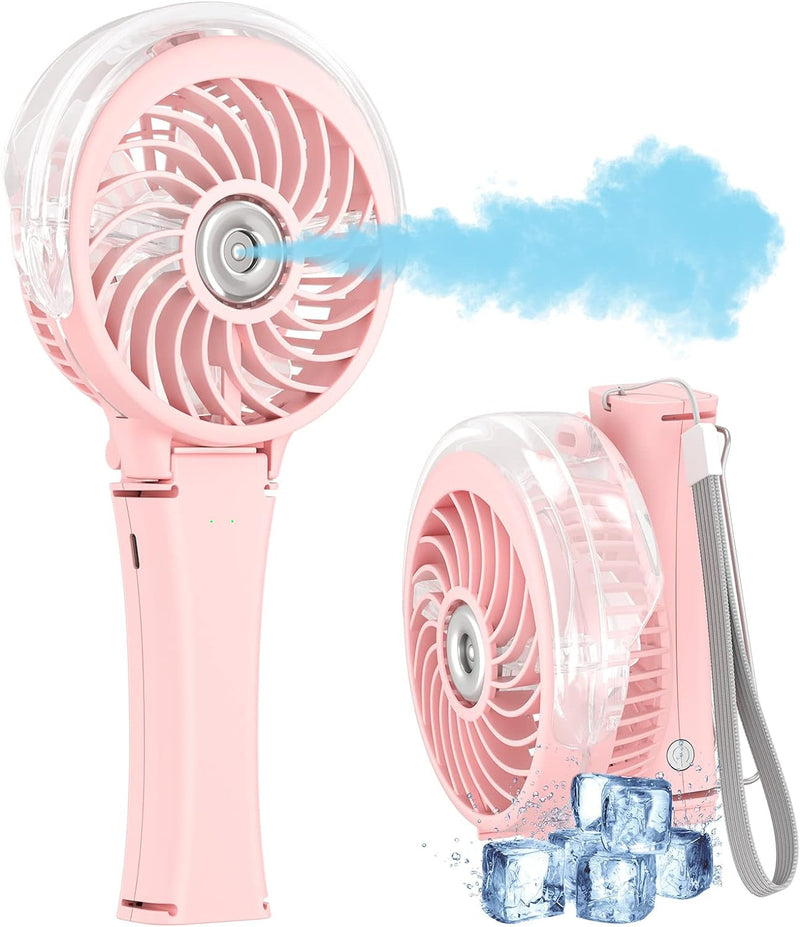 Handfan 2024 Upgraded Portable Misting Fan, 34Ml Handheld Personal Mister Fan Rechargeable, Battery Operated Spray Water Mist Fan, Mini Cooling Fans for Makeup, Travel, Outdoors, Disney(Royal Blue)