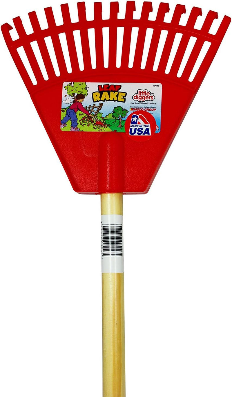 Emsco Group 9049-1AZ Little Diggers Leaf Rake – Child Safe Tool – Garden with Your Kids, Red