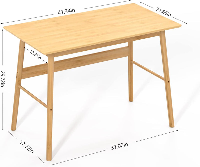 Domax Wooden Writing Desk for Bedroom - Large Home Office Table 41.3” Multipurpose Computer Desk for Work Study