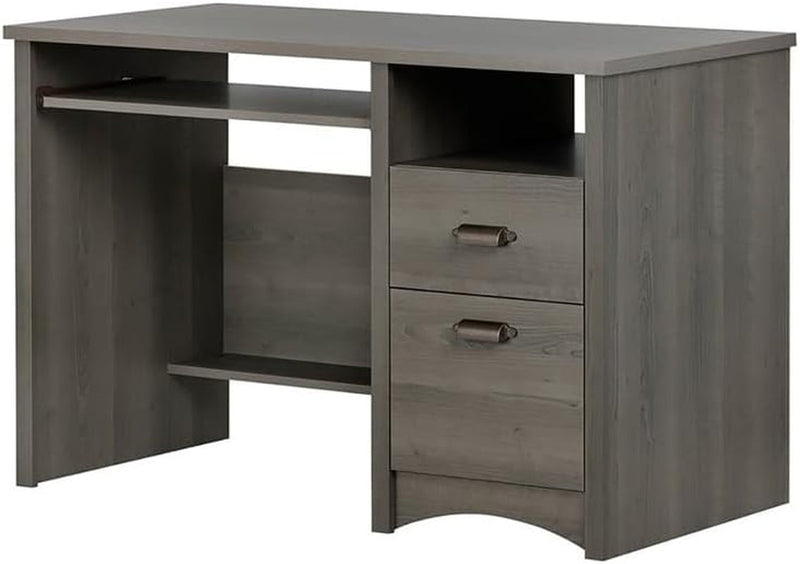 Atlin Designs Modern 46" Home Office Writing Desk with File Storage Drawer, Computer Table with Keyboard Tray, Distressed Grey