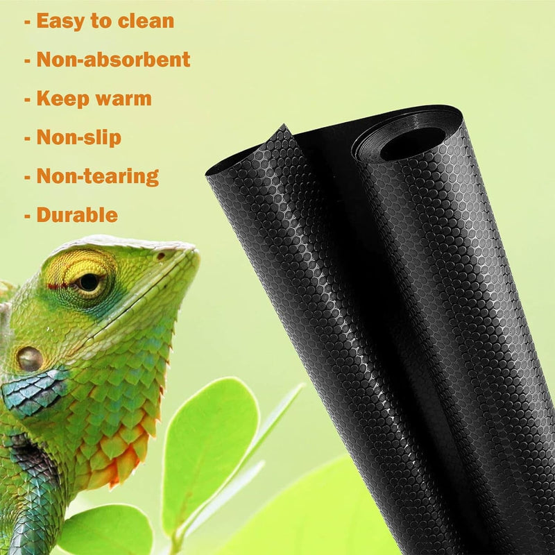 Bearded Dragon Tank Accessories, Non-Adhesive Reptile Carpet Bedding Substrate for Terrarium, Reptile Mat Terrarium Liner Tank Flooring for Leopard Gecko, Snake, Lizard and Tortoise, 18X80 In