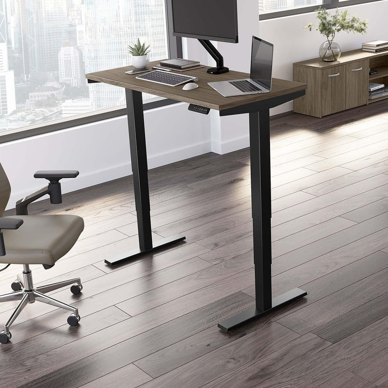 Bush Business Furniture Move 40 Electric Height Adjustable Desk with Black Base, Ergonomic Sit-Stand Computer Table for Home and Professional Office, 48W X 24D, Modern Hickory