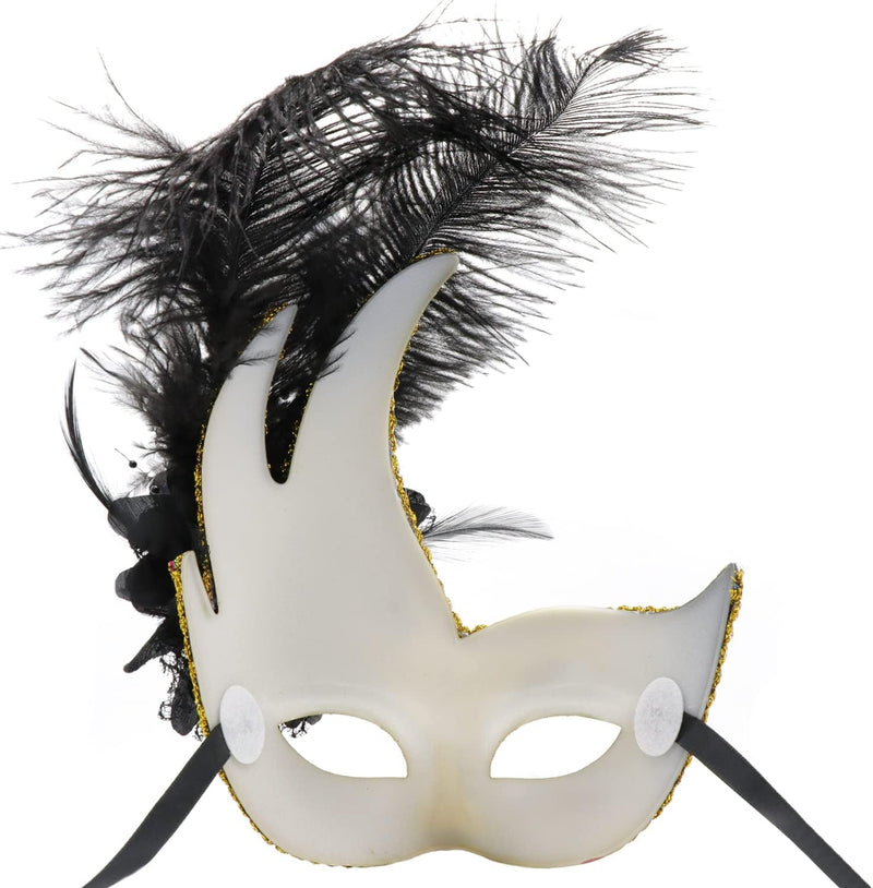 Coddsmz Women Feather Masquerade Mask Venetian Party Mask Mardi Gras Masks Princess Fancy Dress Mask Halloween Costume Mask