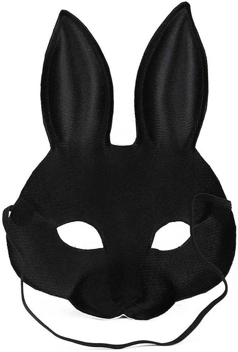 1Pcs Halloween Animal Mask Half Face Rabbit Ear Mask for Halloween Easter Costume Party Cosplay Props