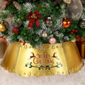 Brightever Metal Christmas Tree Skirt, 28In Diameter Christmas Tree Collar with Unique Line Pattern, Silver Tree Skirt for Pencil Tree, Christmas Tree Stand Cover for Bedroom Xmas Tree, Pets-Friendly