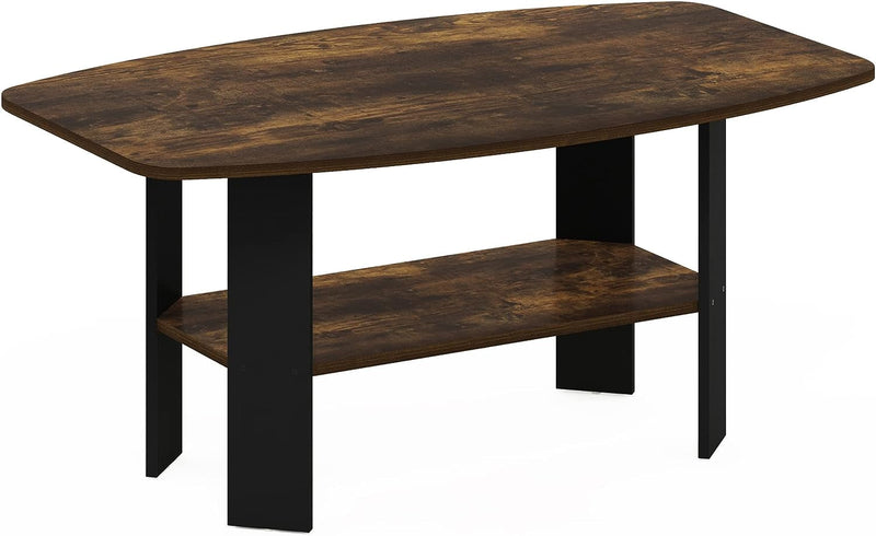 Furinno Simple Design Coffee Table, Amber Pine/Black