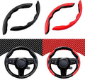 Cartist Carbon Fiber Steering Wheel Cover - Anti-Slip, Comfortable Grip for Men/Women - Durable, Universal Car Accessory (Black)