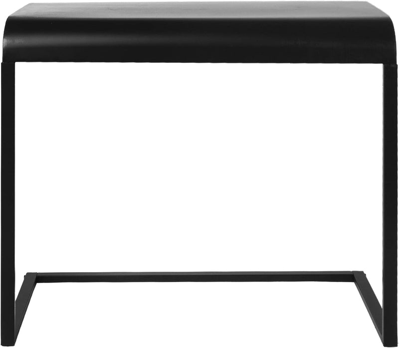 American Art Decor Black Mobile, Portable, & Compact Home Office C-Shaped Desk