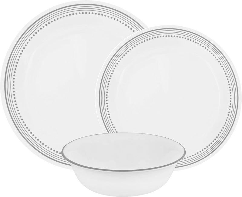 Corelle 1127004 Sand Sketch Chip & Break Resistant 12Pc Dinner Set, Service for 4, Brown, 27.94 X 12.38 X 26.67 Cm