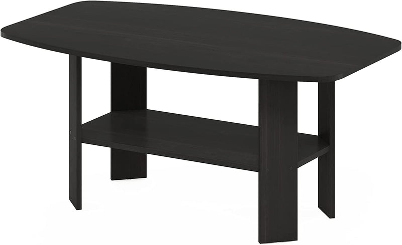 Table basse Furinno au design simple, pin ambré/noir