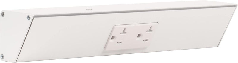 18" White TR Angle Power Strip, White Receptacles