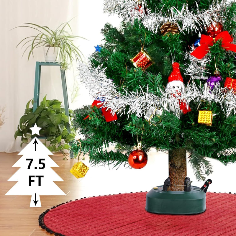 Christmas Tree Stand for Real Trees, Heavy Duty Live Christmas Tree Stand Fits 7.5 Ft Tree with 1.2-5 in Diameter, Easy Setup Christmas Tree Base Holder Stand with Water Level Indicator, Fast Clamp