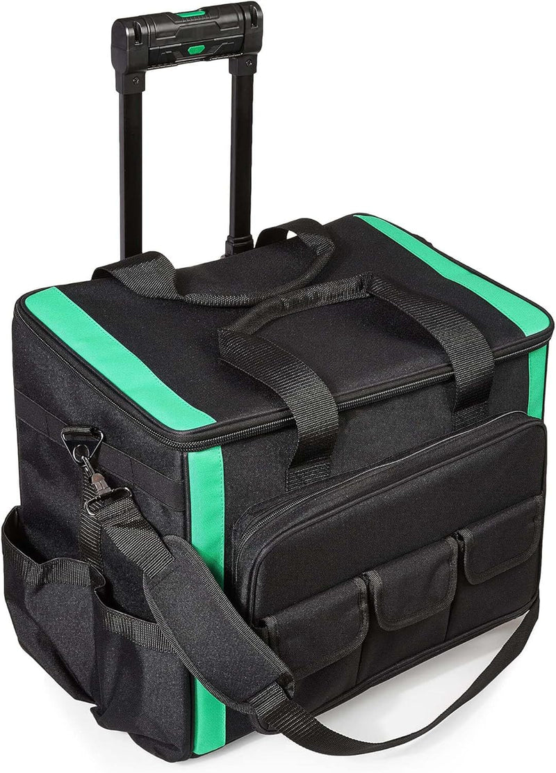 Amazon Basics Lighted Tools Bag with Carry Handle, 30 Pockets, Tool Tote, Black(Previously Denali Brand)