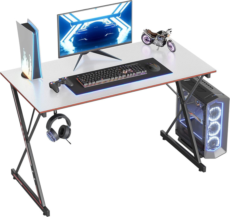 Cubicubi Gaming Desk 40 Inch PC Computer Desk, Home Office Desk Table Gamer Workstation, Simple Game Table, Gray