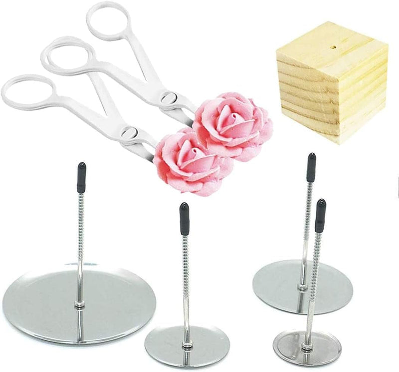 Cake Flower Nail Lifters Set - Stainless-Steel Baking Tools,6 Pcs,Icing Flowers Decoration