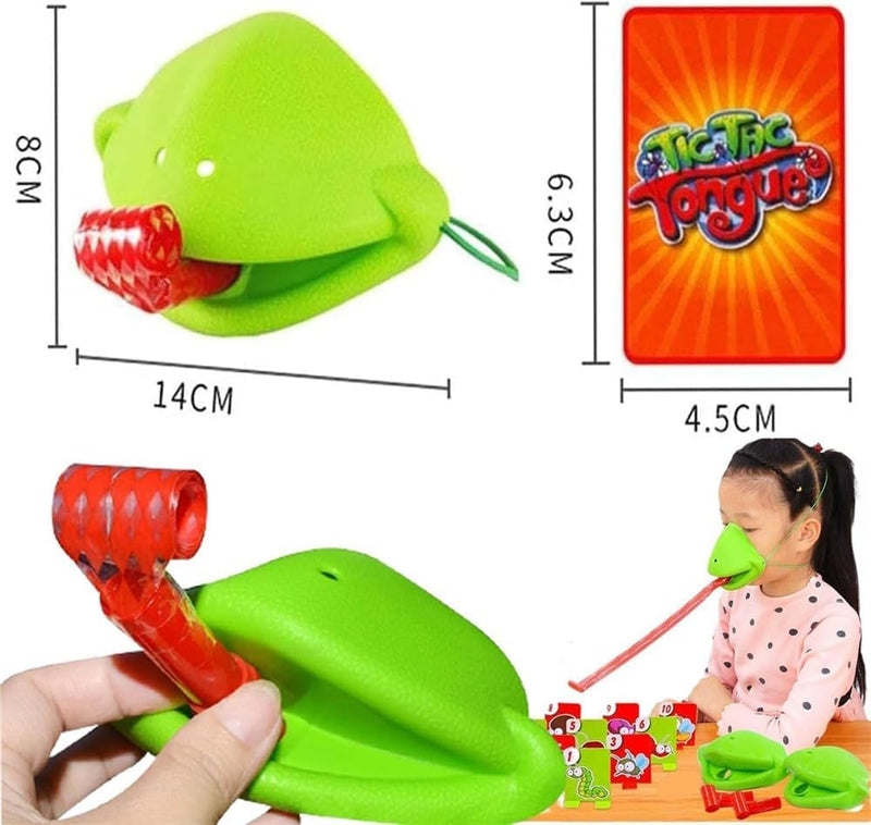 Frog Tongue Game, Lizard Tongue Game, Frog Mask with Blow Tongue, Frog Tongue Mask Game, Frog Toy Tongues Out Game, with Blowing Air, Multiplayer Party Game (8Pcs Set)