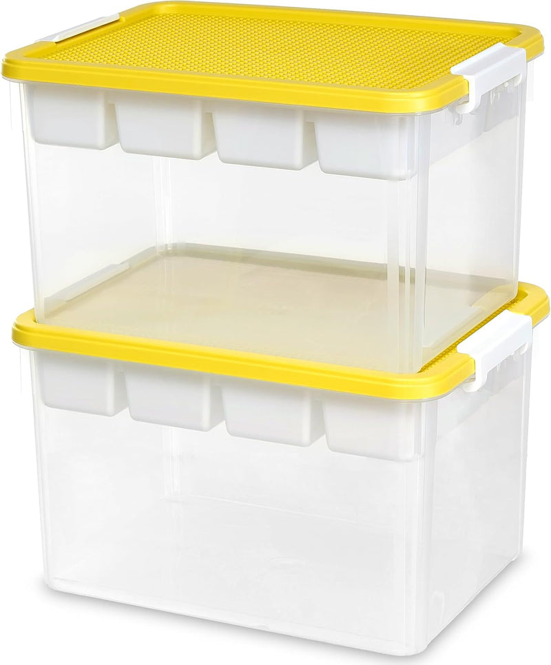 Citylife 17 QT Plastic Storage Box with Removable Tray Craft Organizers and Storage Clear Storage Container for Organizing Bead, Tool, Sewing, Playdoh