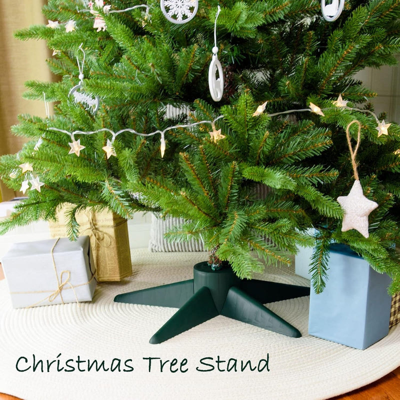 Bjartur Christmas Tree Stand, Christmas Tree Base for Artificial Tree up to 7 Ft Adjustable Holder Replacement Fits 0.75/0.87/1.25 Inch Xmas Tree Pole Green Decorations