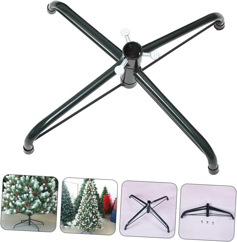 Christmas Tree Base Rotating Tripod Adjustable Stand Greenery Decor Metal Christmas Tree Stand Christmas Tree Stand for Artificial Trees Christmas Tree Rotating Base Green Fold 30Cm