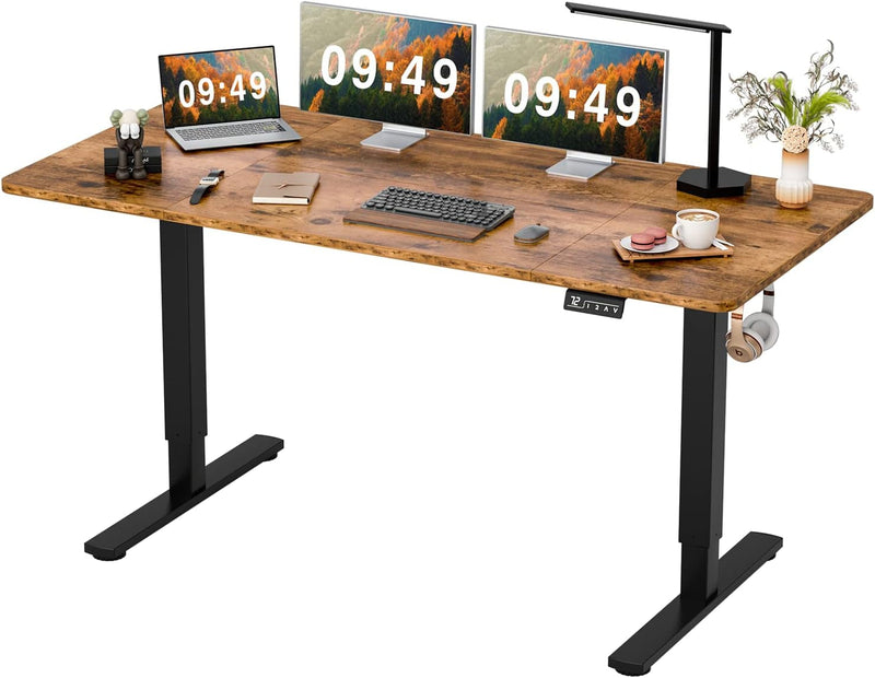 Furmax Office Standing Desk with Height Adjustable Metal Legs, Carbon